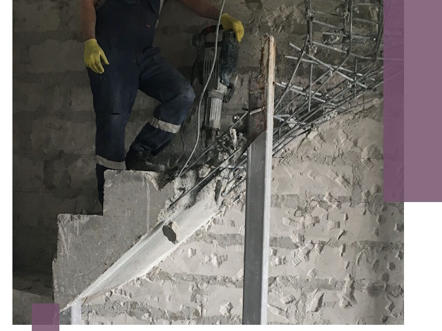 Демонтаж металлических и бетонных лестниц в Полысаеве