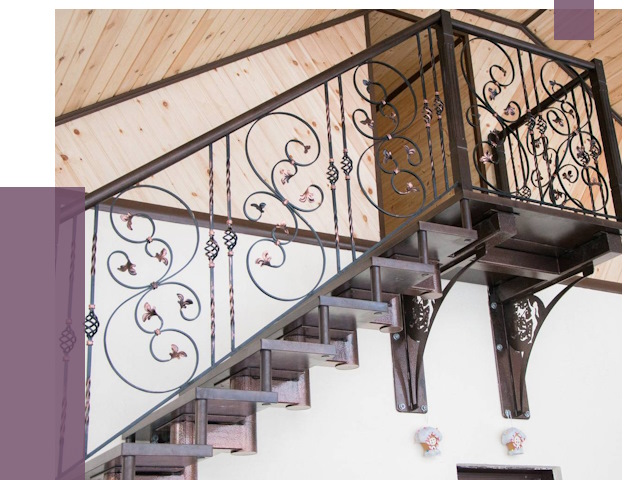 Кованые лестницы в Полысаеве от 80207 руб. под ключ