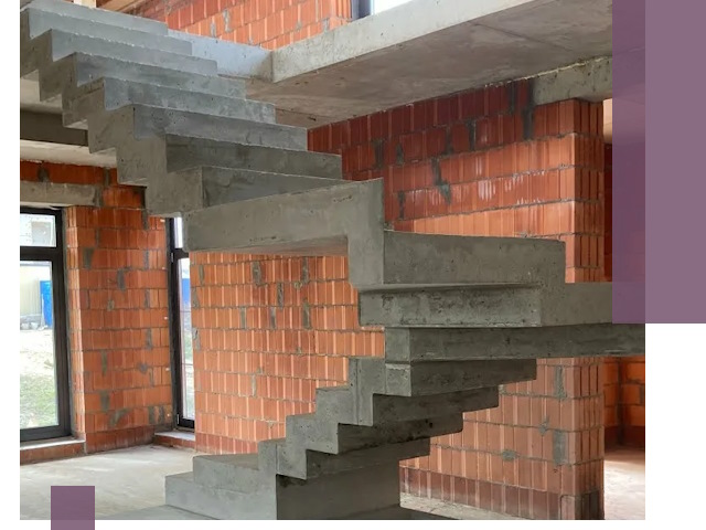 Изготовление бетонных лестниц под ключ в Полысаеве