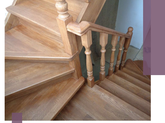 Дубовые лестницы под ключ в Полысаеве: изготовление и монтаж