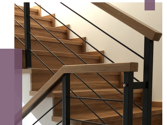 Обшивка металлической лестницы деревом в Полысаеве от 4370 руб. 