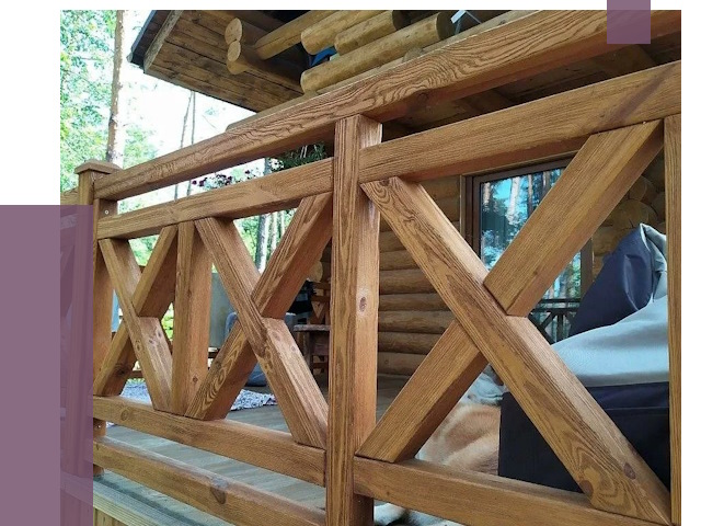 Деревянные перила под ключ в Полысаеве от 7712 руб. 