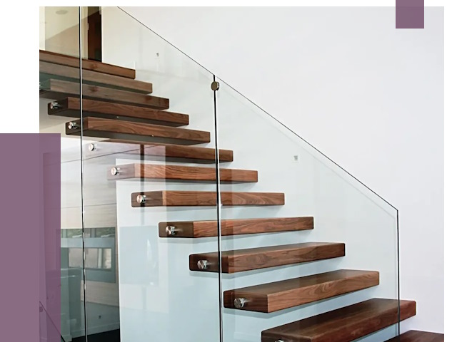 Стеклянные перила для лестницы в Полысаеве от 14910 руб.