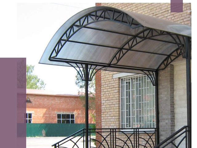 Металлические навесы и козырьки в Полысаеве от 12854 руб.