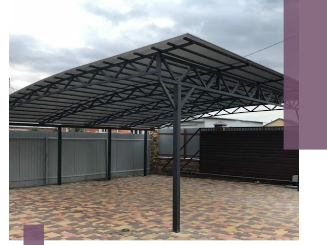 Недорогие навесы под ключ в Полысаеве — изготовление и монтаж