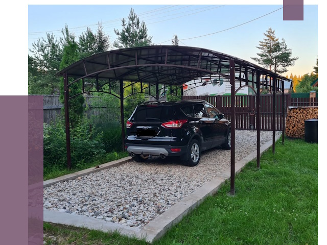 Навесы для автомобиля в Полысаеве от 13214 руб.  | ПРОЛЁТ-Плс