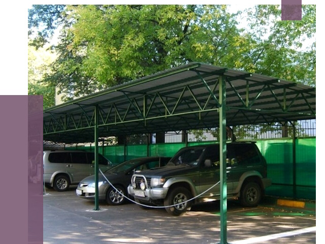 Навесы для парковки в Полысаеве от 80722 руб. заказать | ПРОЛЁТ-Плс