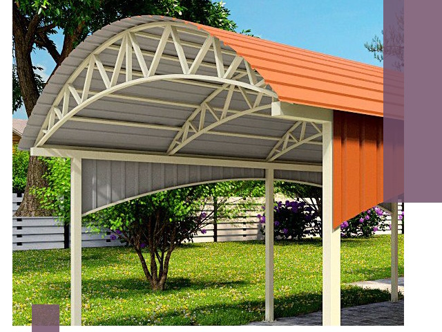 Навесы из профнастила под ключ в Полысаеве — установка и монтаж