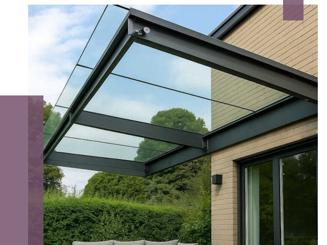 Стеклянные навесы и козырьки в Полысаеве от 12340 руб.