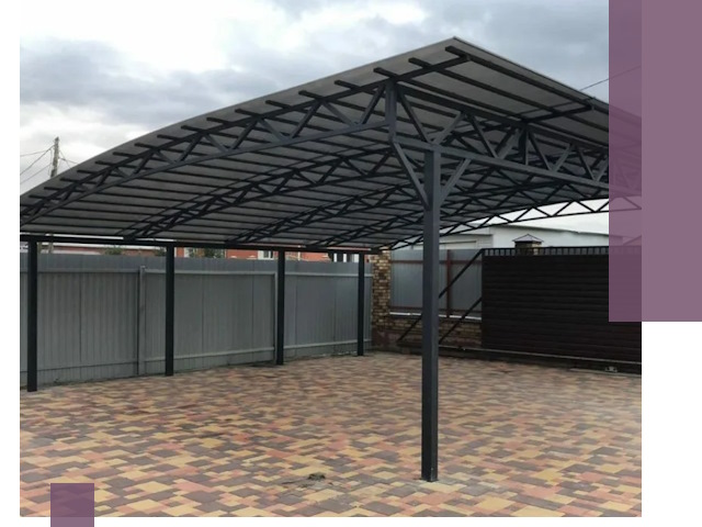 Металлические навесы под ключ в Полысаеве — изготовление и монтаж