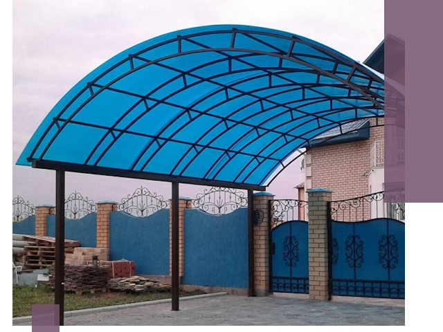 Арочные навесы под ключ в Полысаеве — изготовление и монтаж