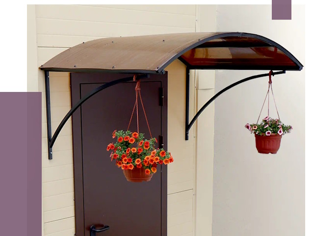 Козырьки над входом в Полысаеве от 14910 руб.  | ПРОЛЁТ-Плс