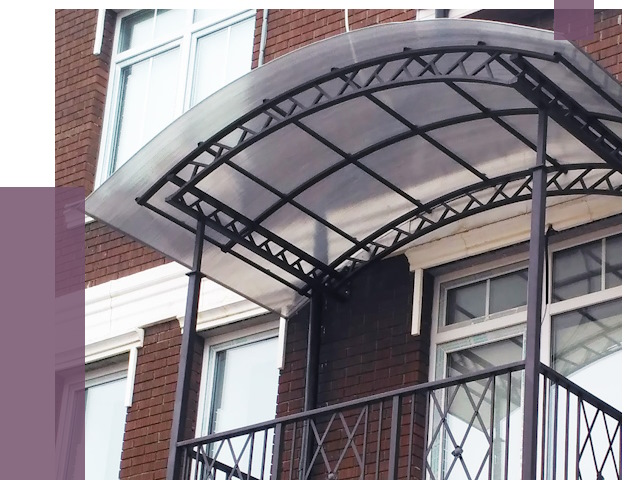 Козырьки над балконом в Полысаеве от 8689 руб.  | ПРОЛЁТ-Плс