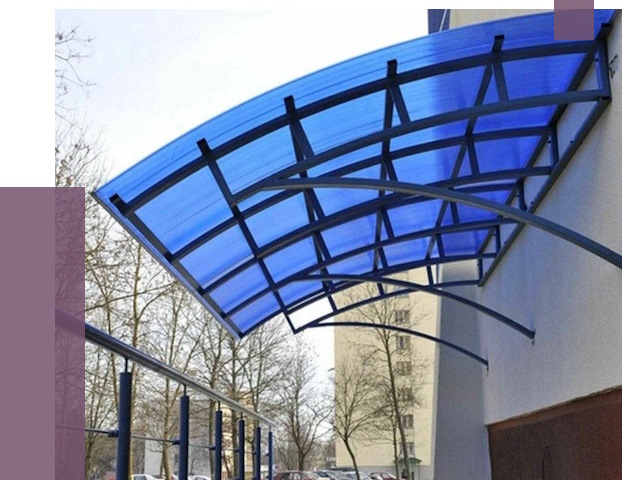 Козырьки из поликарбоната в Полысаеве от 4319 руб. под ключ | ПРОЛЁТ-Плс