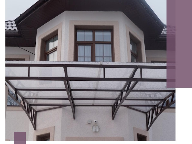 Козырьки из поликарбоната под ключ в Полысаеве