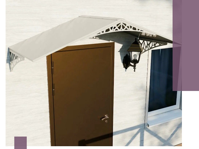 Металлические козырьки на входы и террасы в Полысаеве