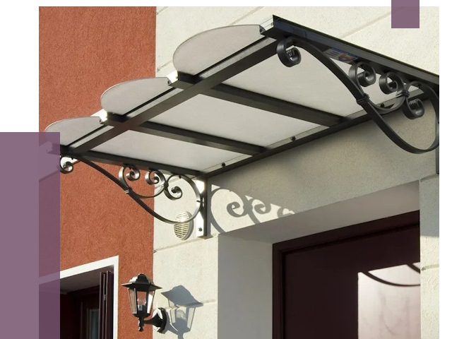 Односкатные козырьки в Полысаеве от 8432 руб.  | ПРОЛЁТ-Плс