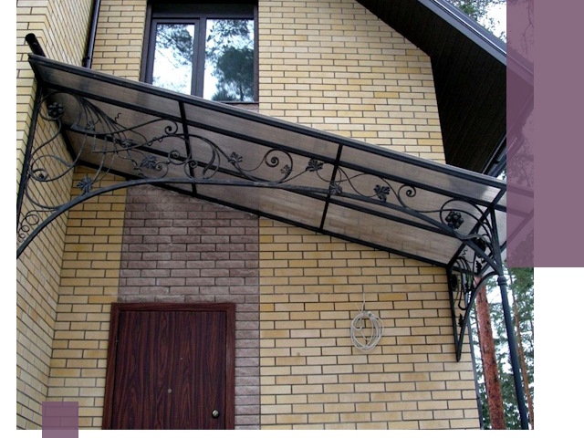 Односкатные козырьки из металла под ключ в Полысаеве