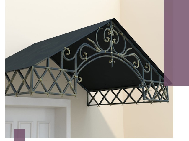 Двускатные металлические козырьки под ключ в Полысаеве