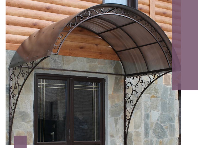 Арочные козырьки под ключ в Полысаеве: изготовление и монтаж