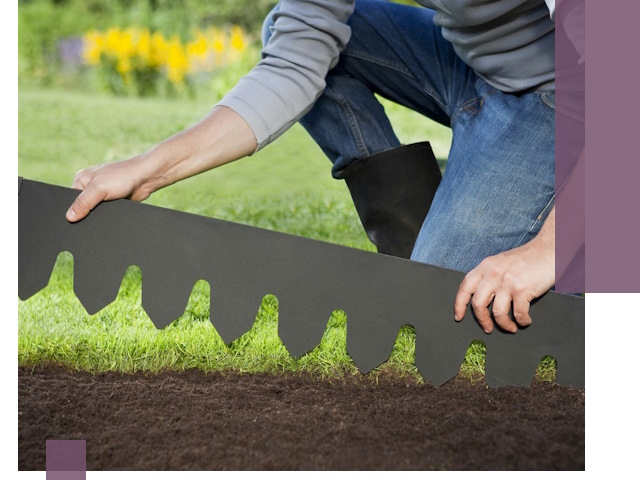 Металлические бордюры для газона в Полысаеве — изготовление и монтаж